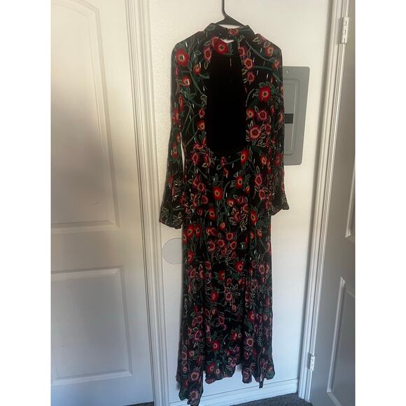 Misa Los Angeles Kora Floral Long Sleeve Backless Maxi Dress Size Large - Picture 6 of 7